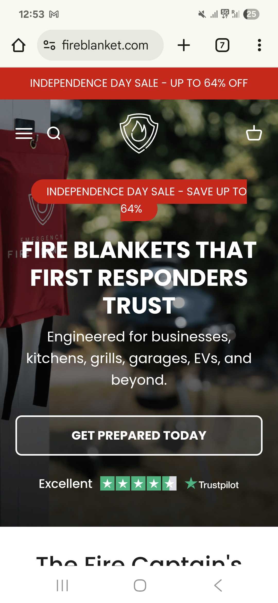 Fire Blanket coupon verification screenshot