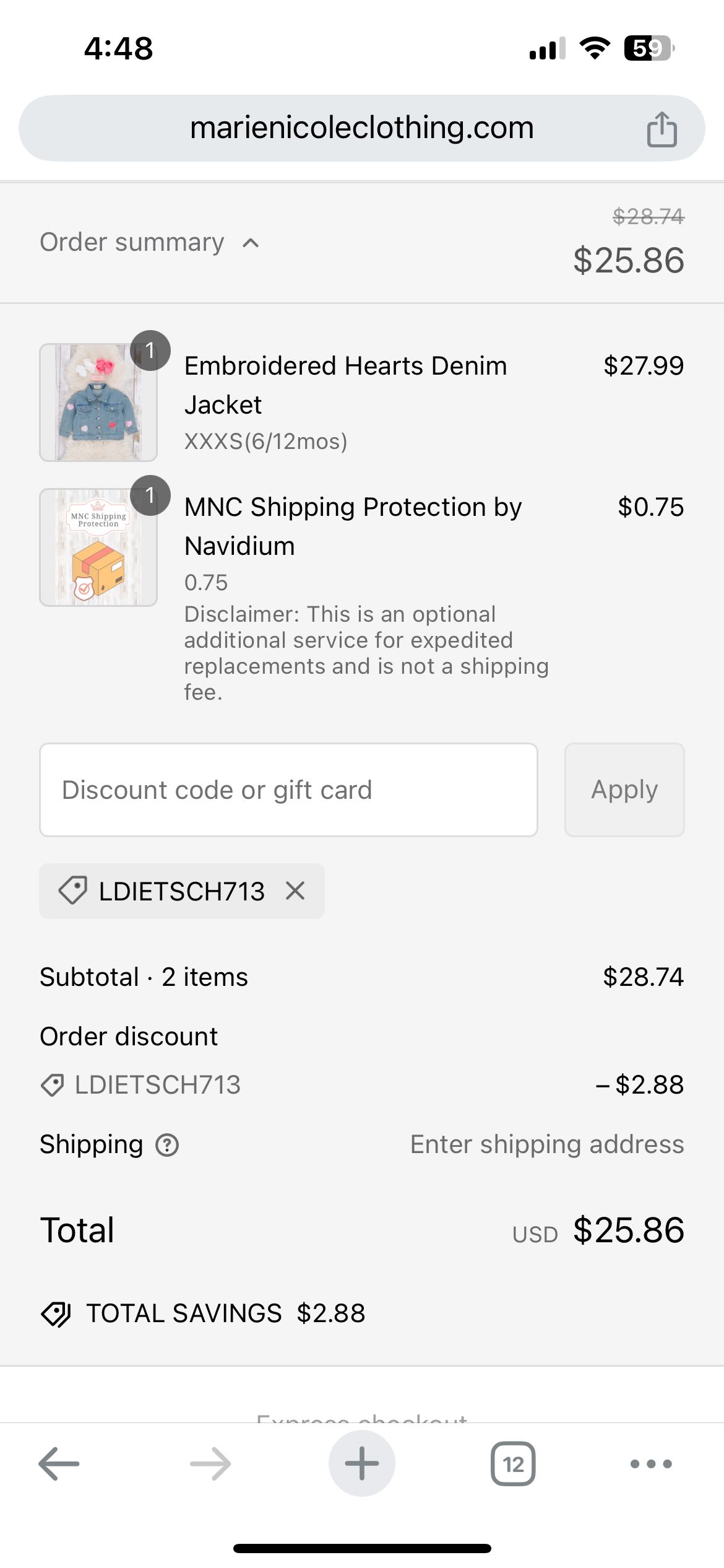 Marie Nicole Clothing Discount Code