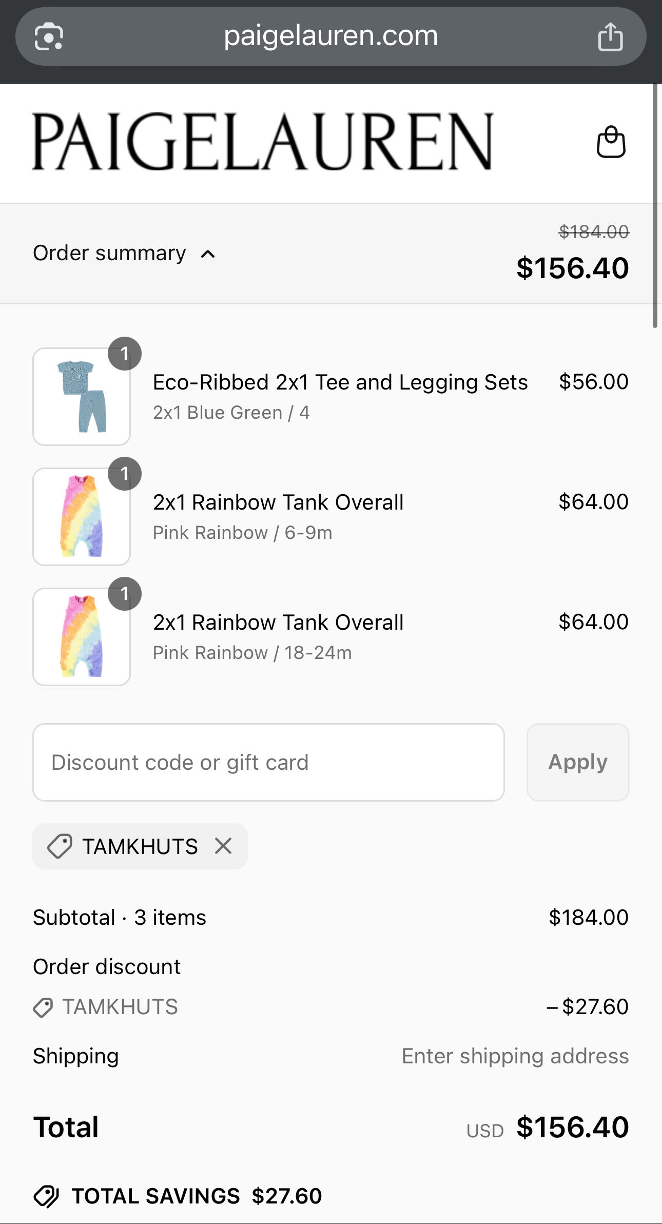 TAMKHUTS coupon verification screenshot