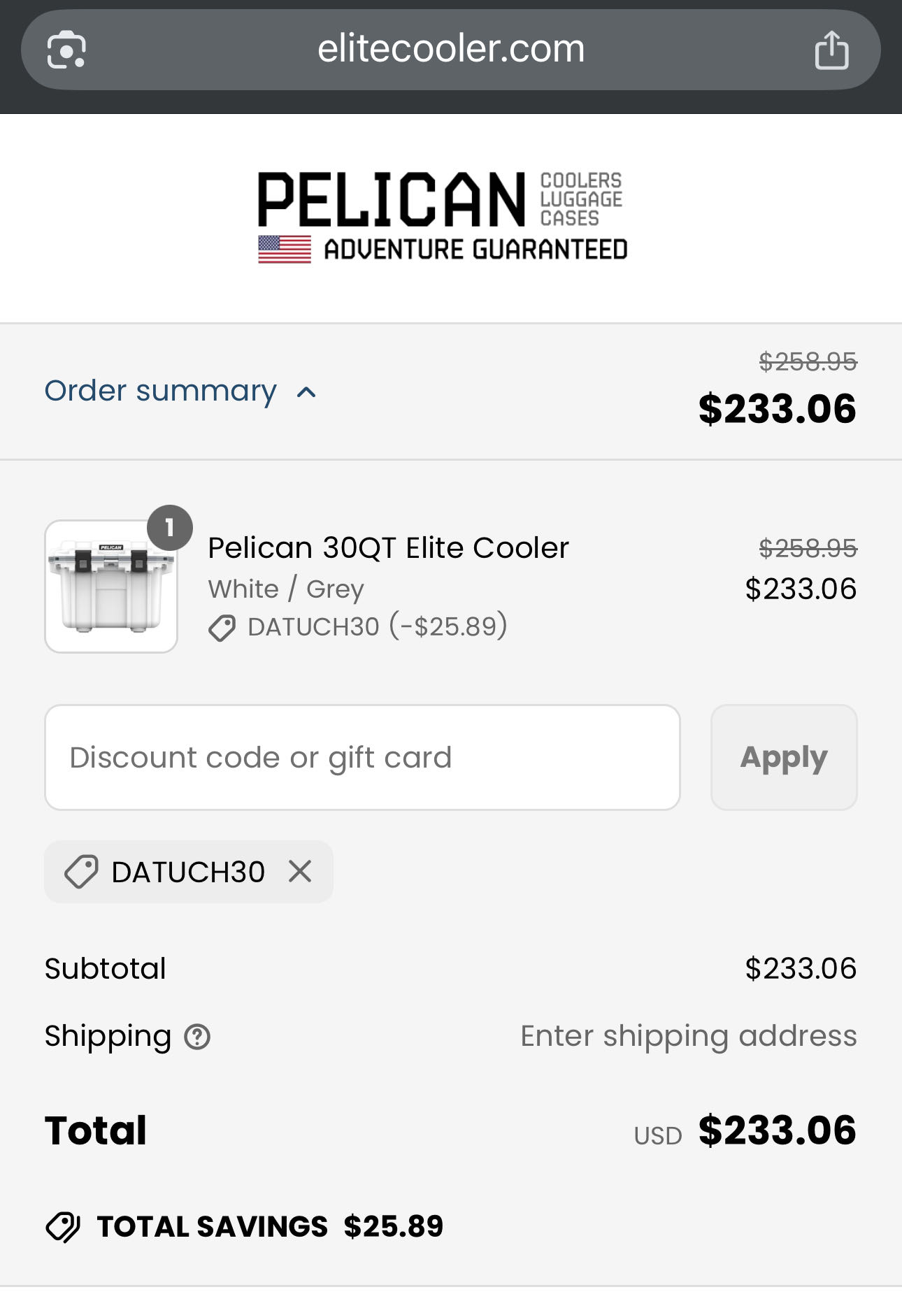 DATUCH30 coupon verification screenshot