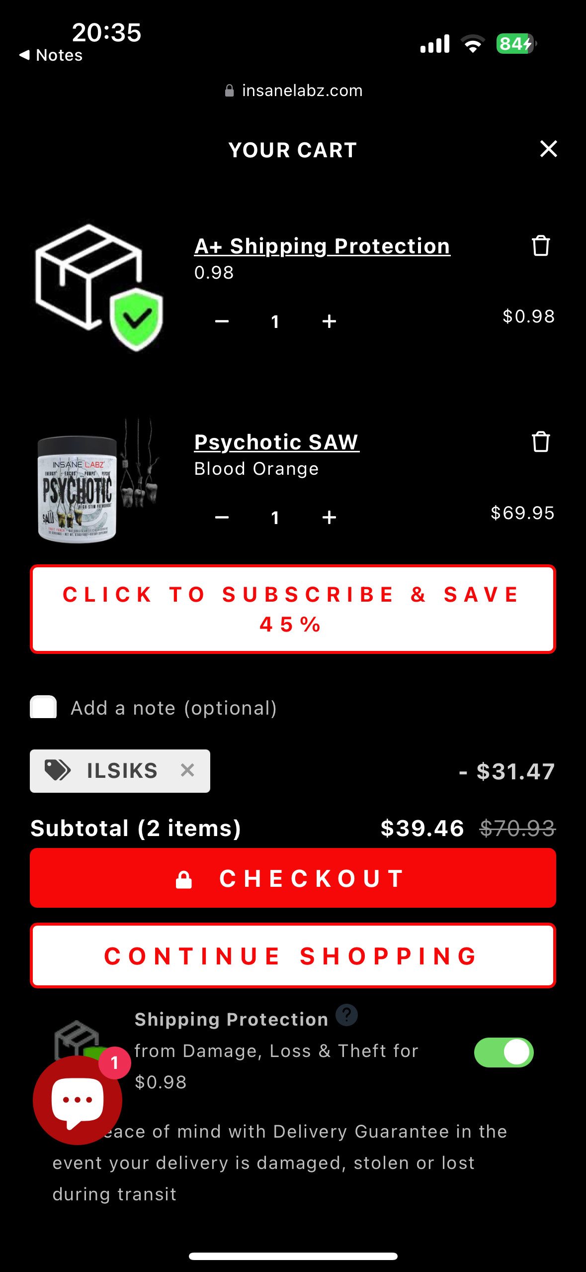 ILSIKS coupon verification screenshot