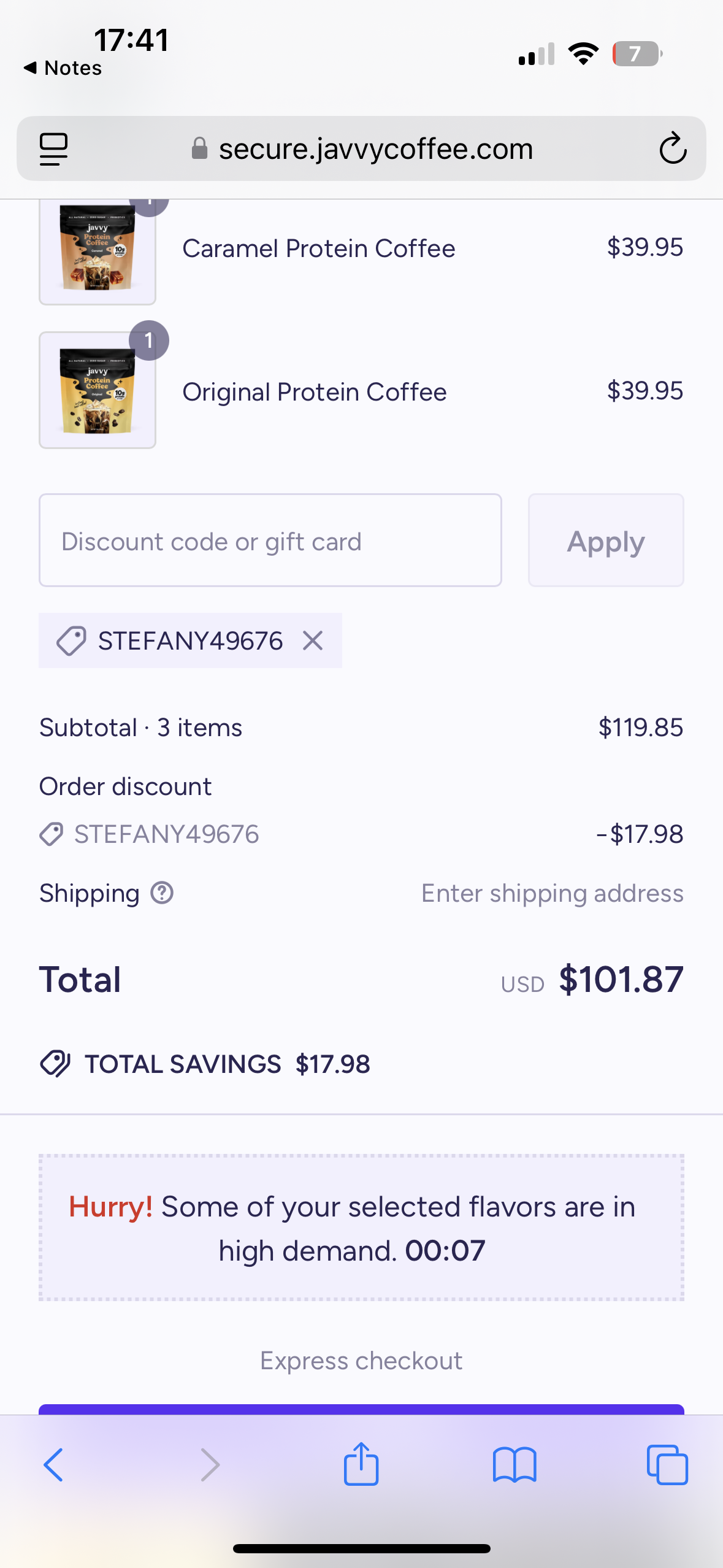 STEFANY49676 coupon verification screenshot