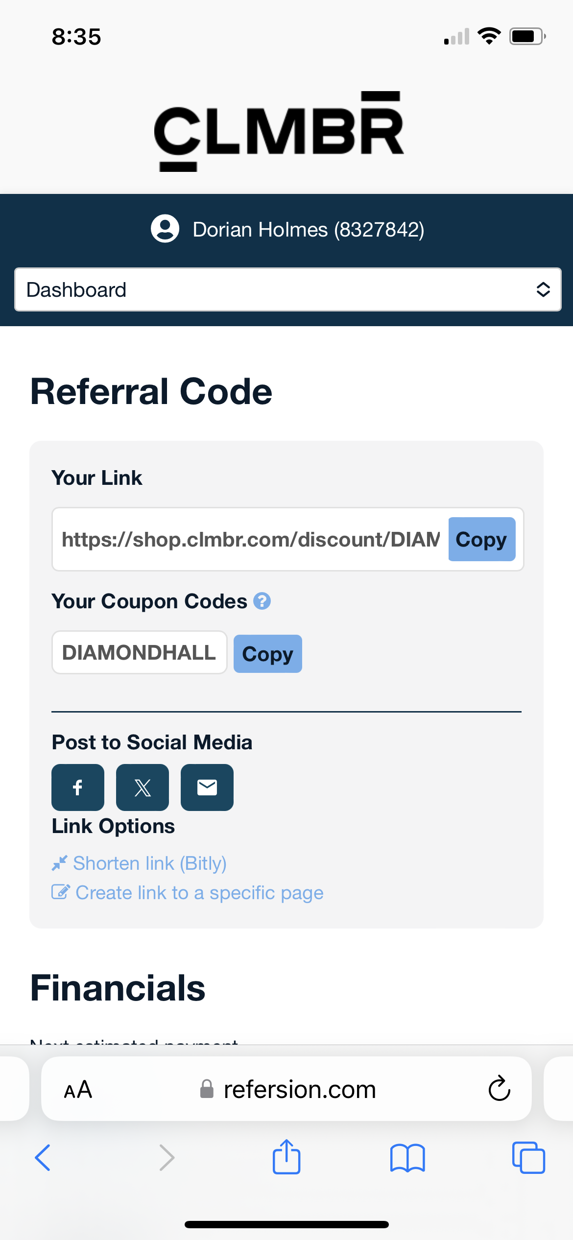 DIAMONDHALL coupon verification screenshot