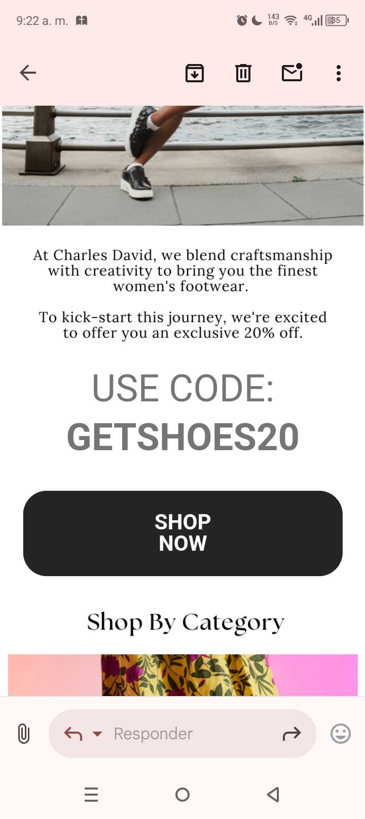 getshoes20 coupon verification screenshot