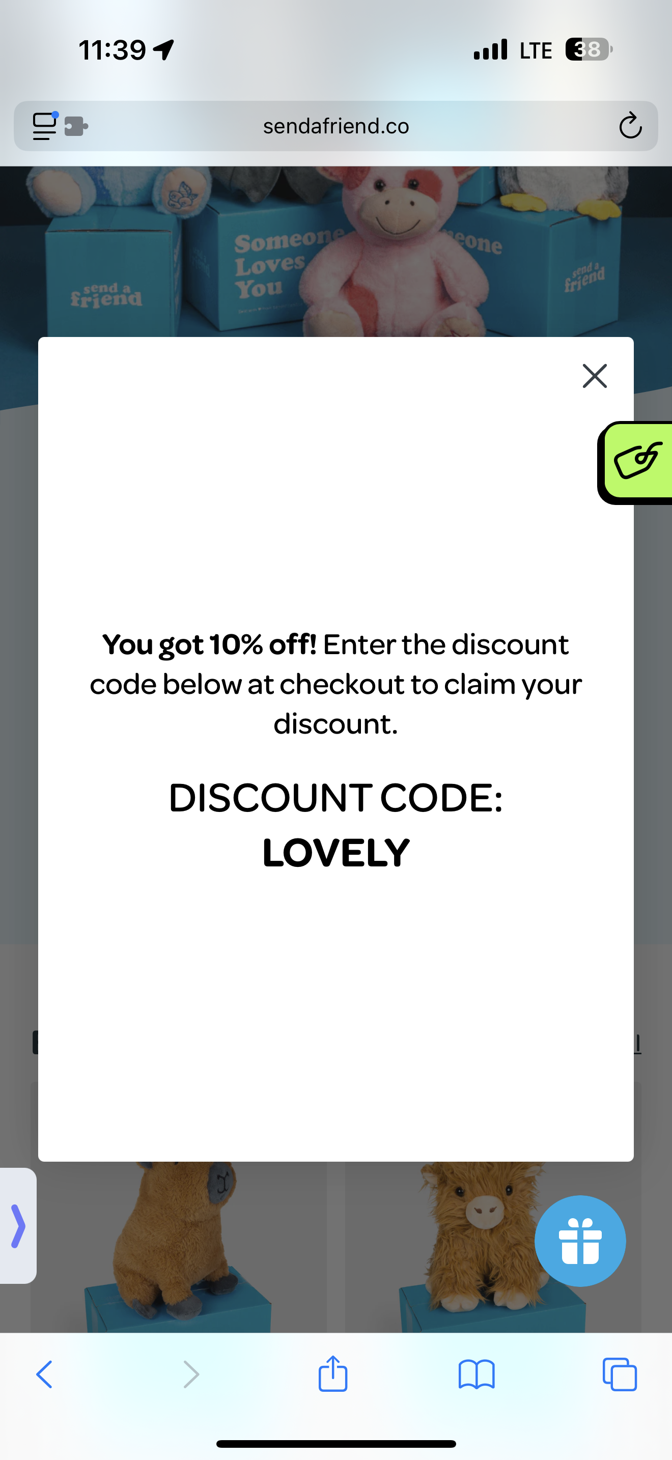 LOVELY coupon verification screenshot