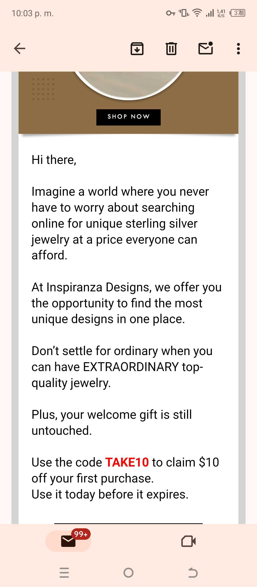 Take10 coupon verification screenshot