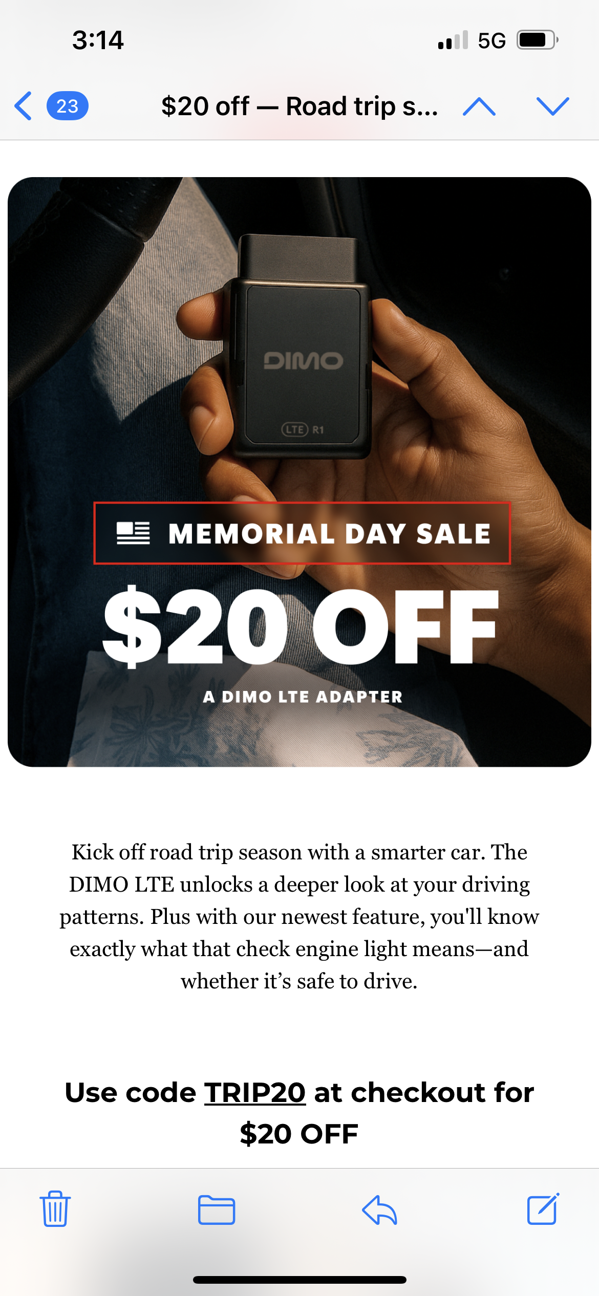 DIMO coupon verification screenshot