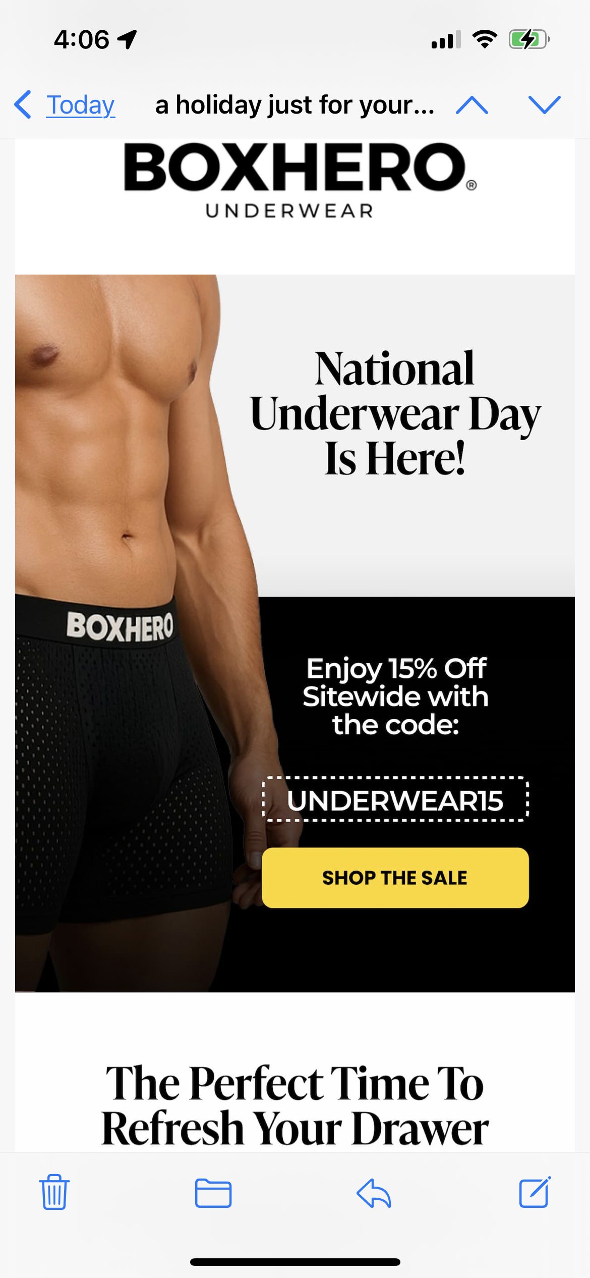 BoxHero discount code screenshot showing code UNDERWEAR15 applied at BoxHero checkout page. Uploaded by SimplyCodes community member Bassnectar22 on Aug 4, 2025