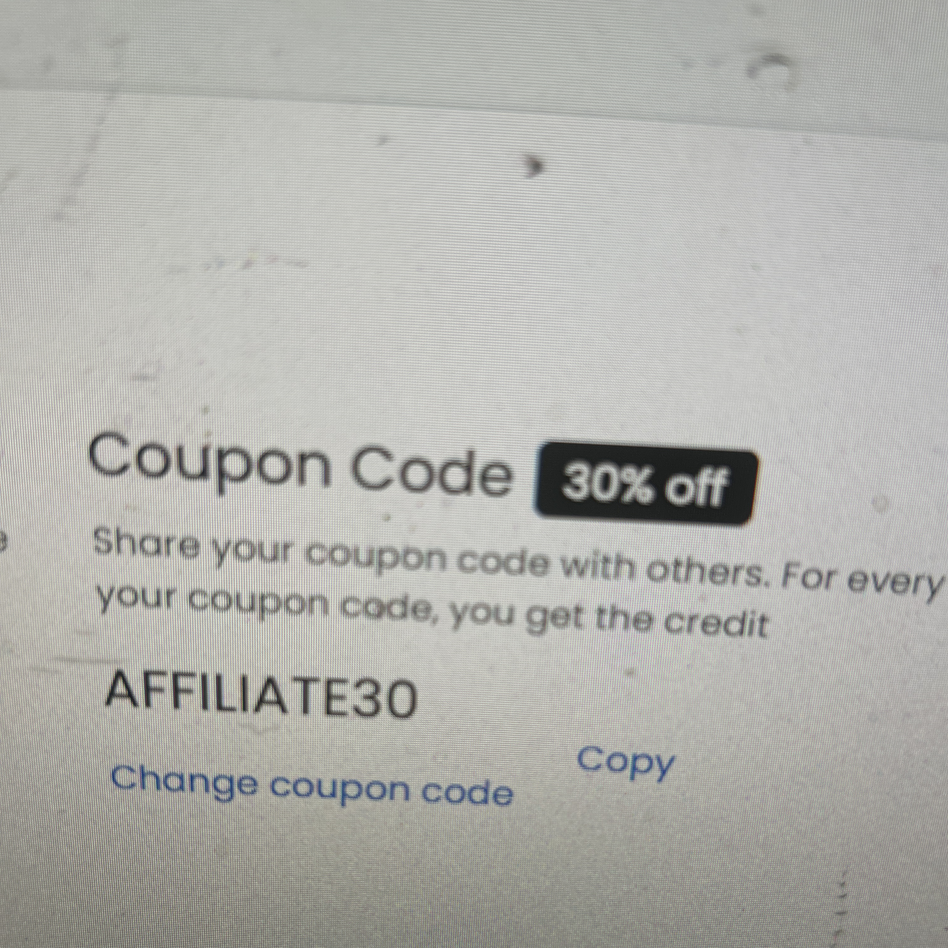 AFFILIATE30 coupon verification screenshot