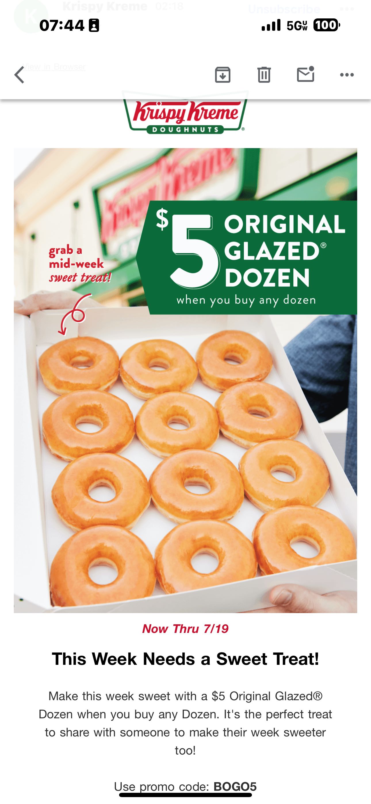 Krispy Kreme coupon verification screenshot