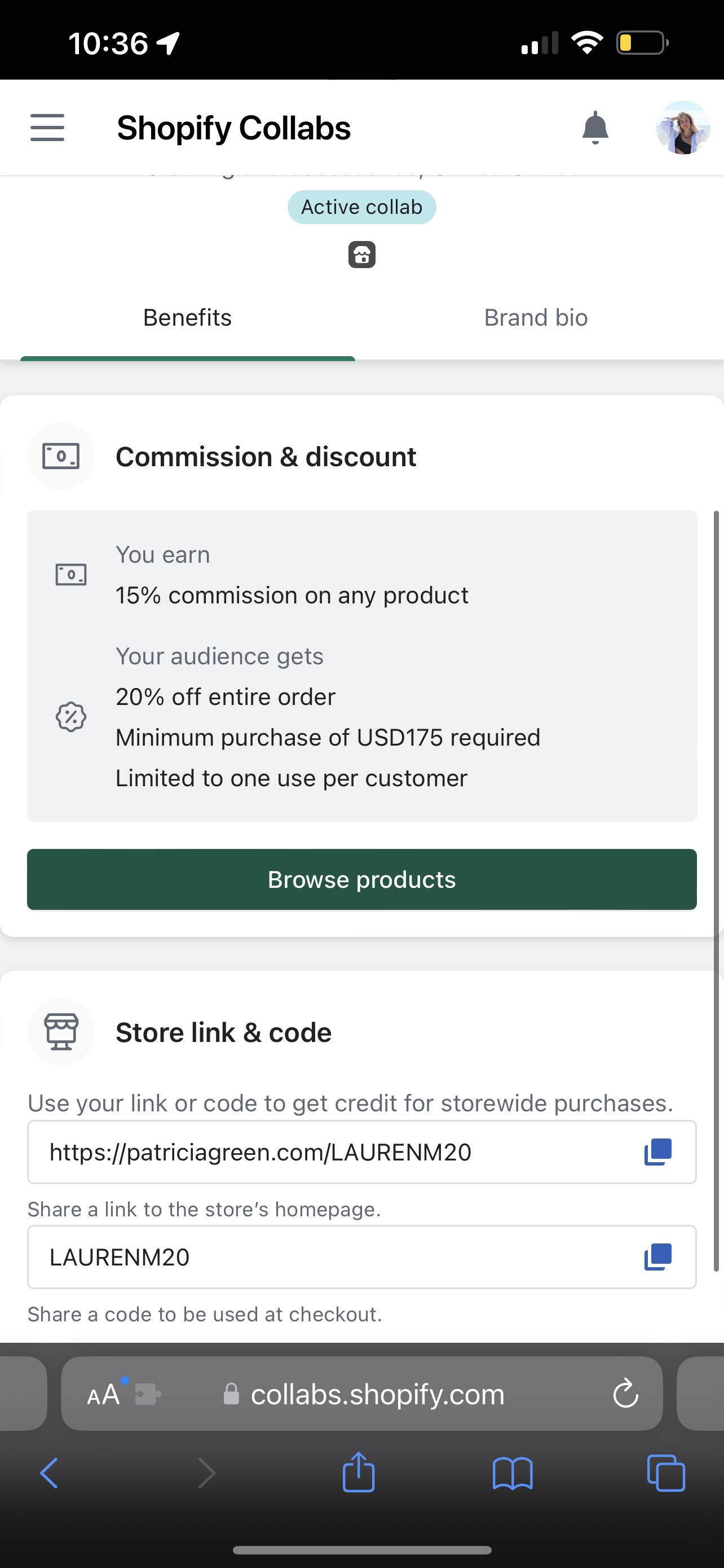 Patricia Green coupon verification screenshot