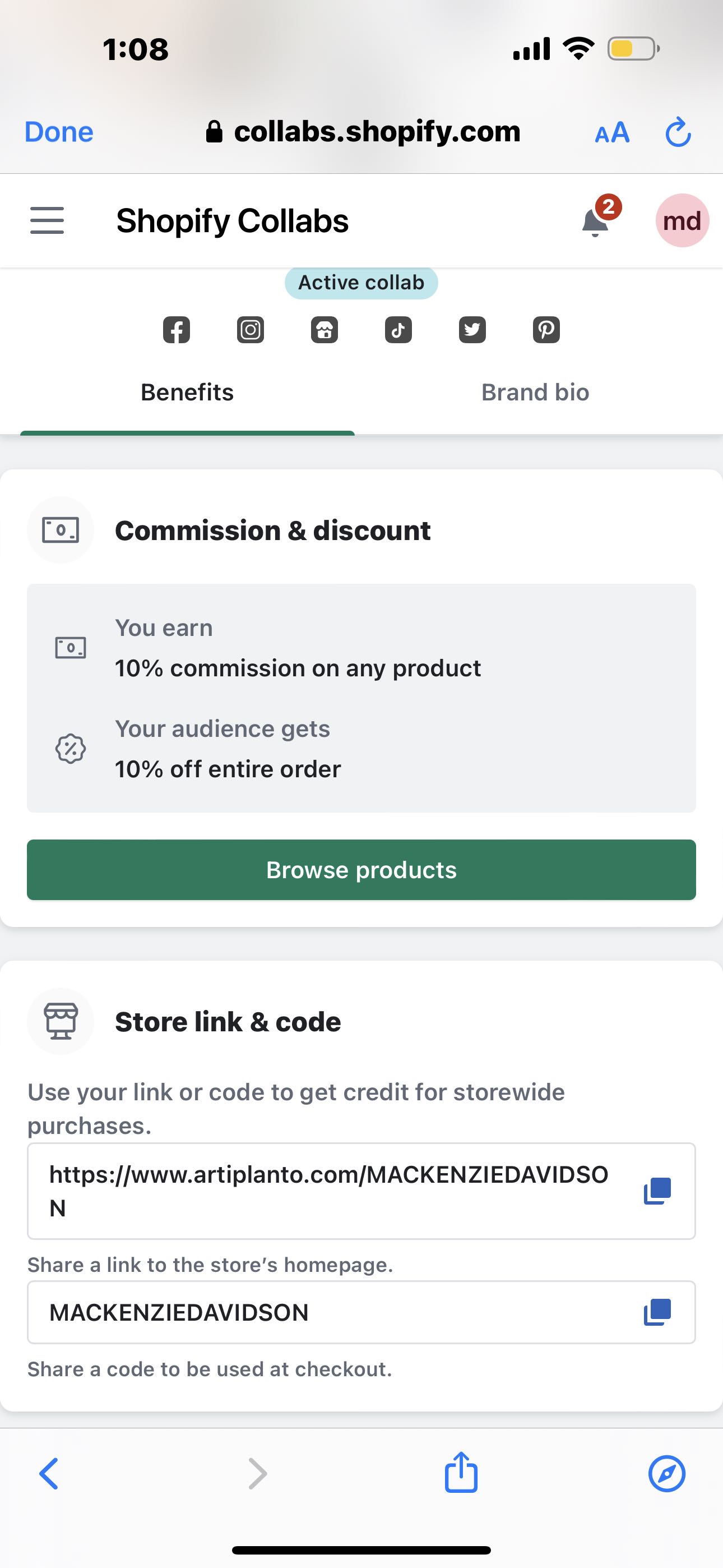 MACKENZIEDAVIDSON coupon verification screenshot
