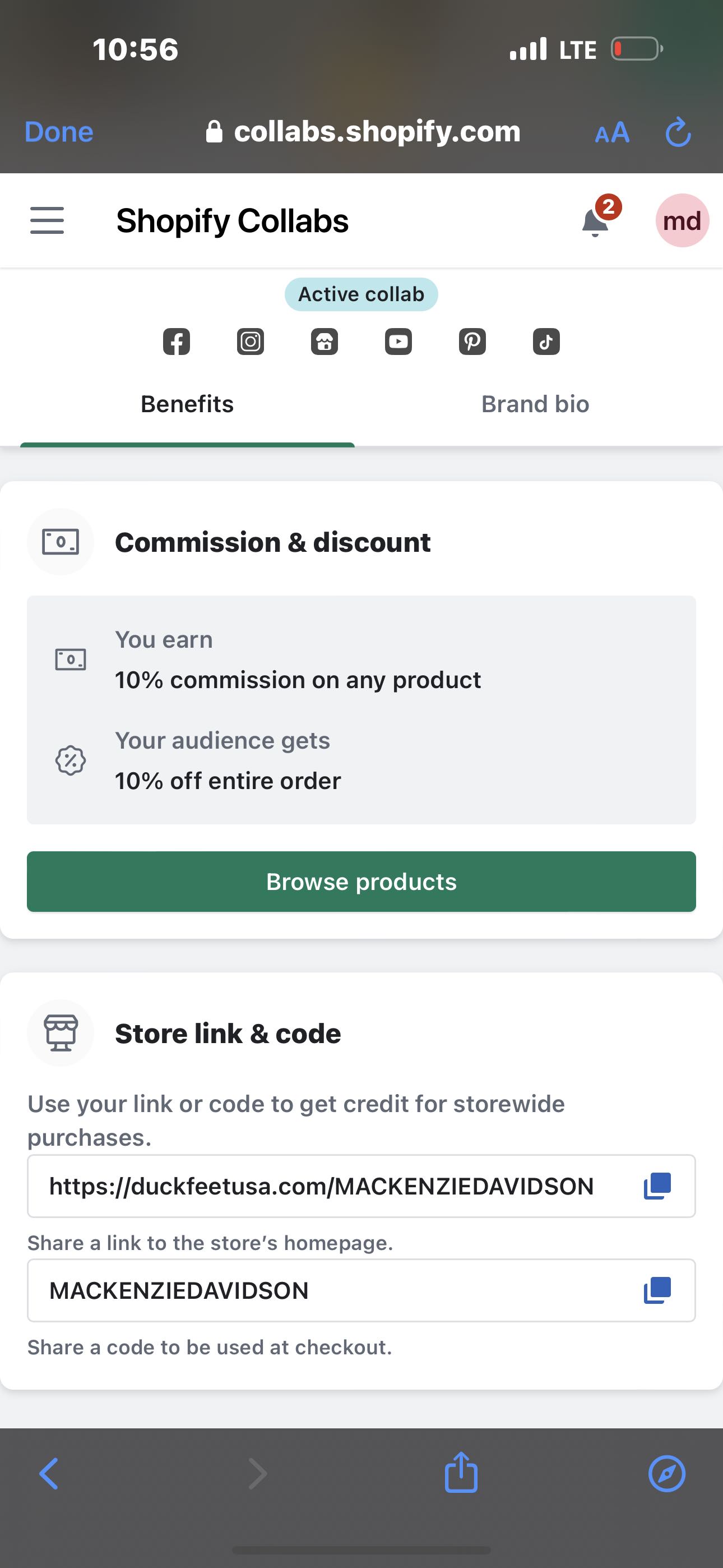 MACKENZIEDAVIDSON coupon verification screenshot