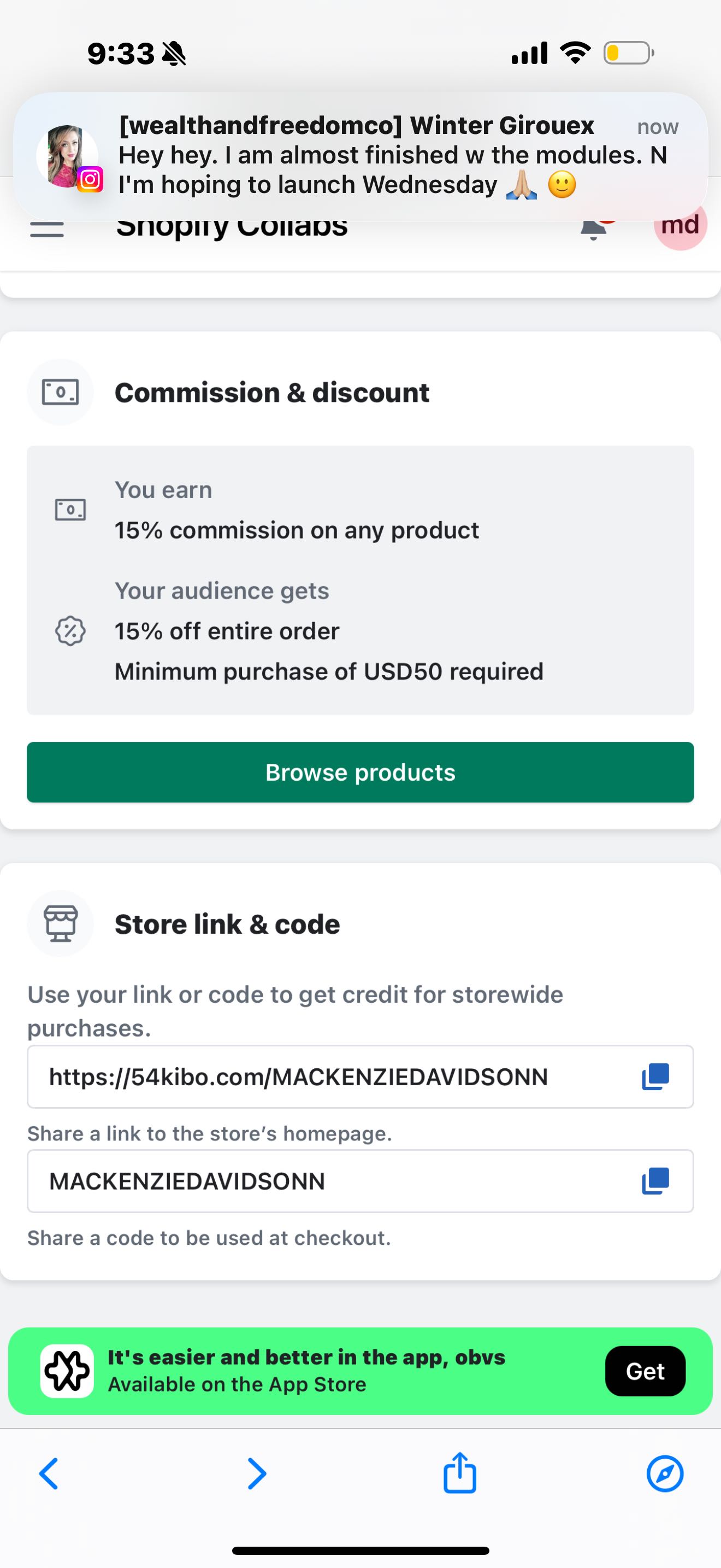 MACKENZIEDAVIDSONN coupon verification screenshot
