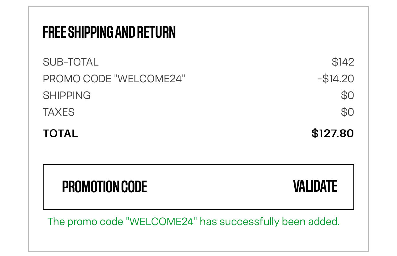 Welcome24 coupon verification screenshot