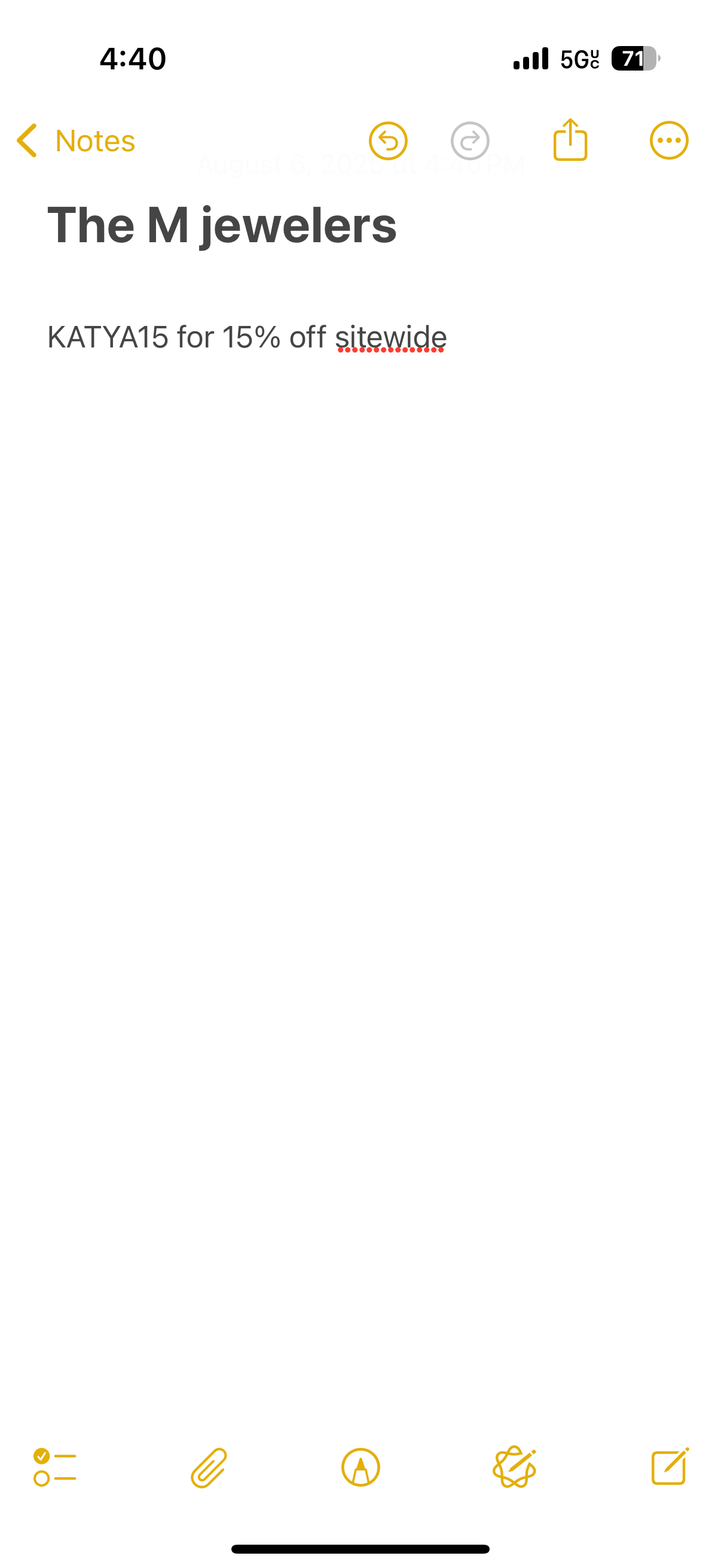KATYA15 coupon verification screenshot