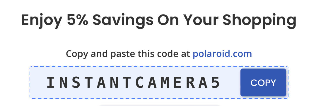 INSTANTCAMERA5 coupon verification screenshot