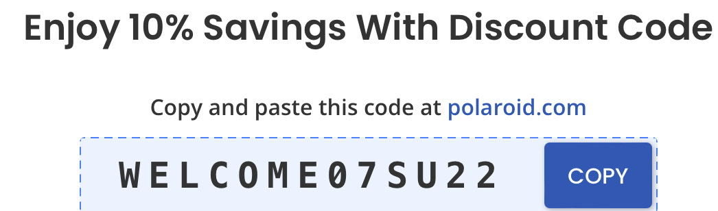WELCOME07SU22 coupon verification screenshot