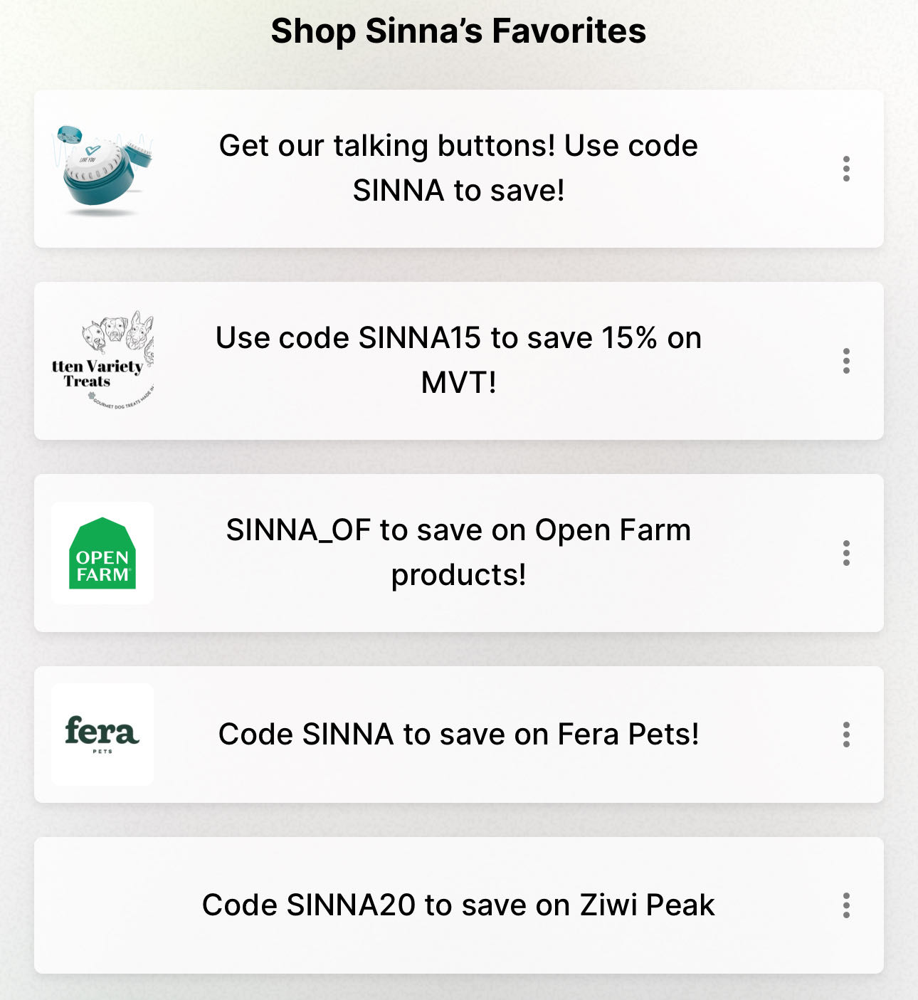 SINNA20 coupon verification screenshot