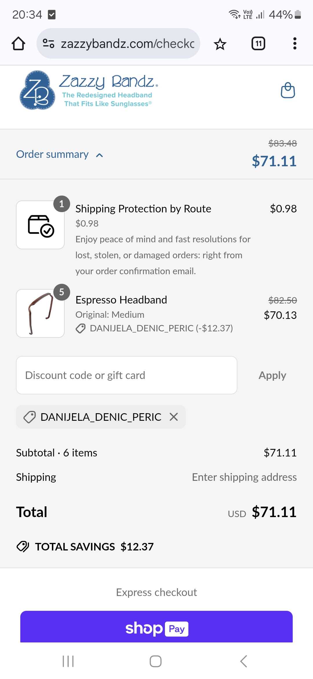 DANIJELA_DENIC_PERIC coupon verification screenshot