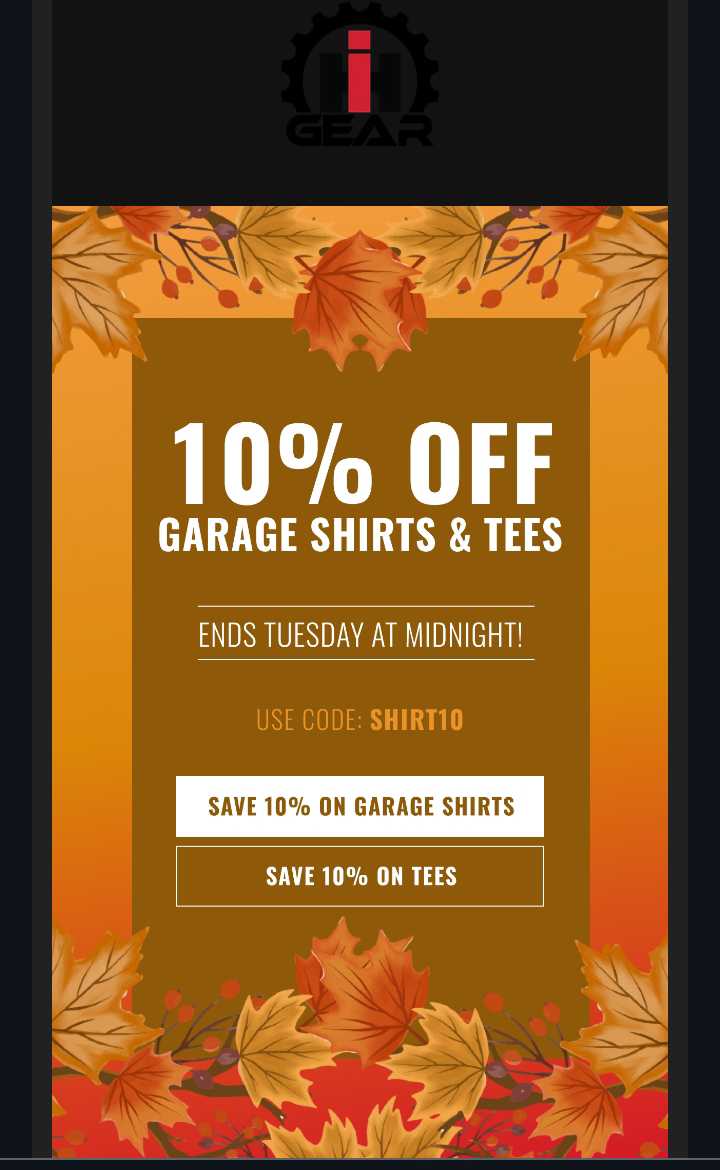 IH Gear coupon verification screenshot