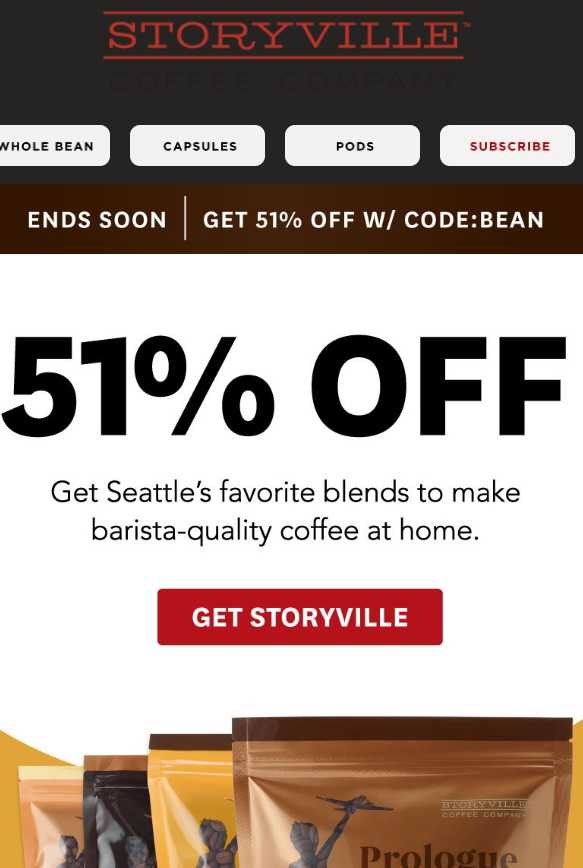 Storyville coupon verification screenshot