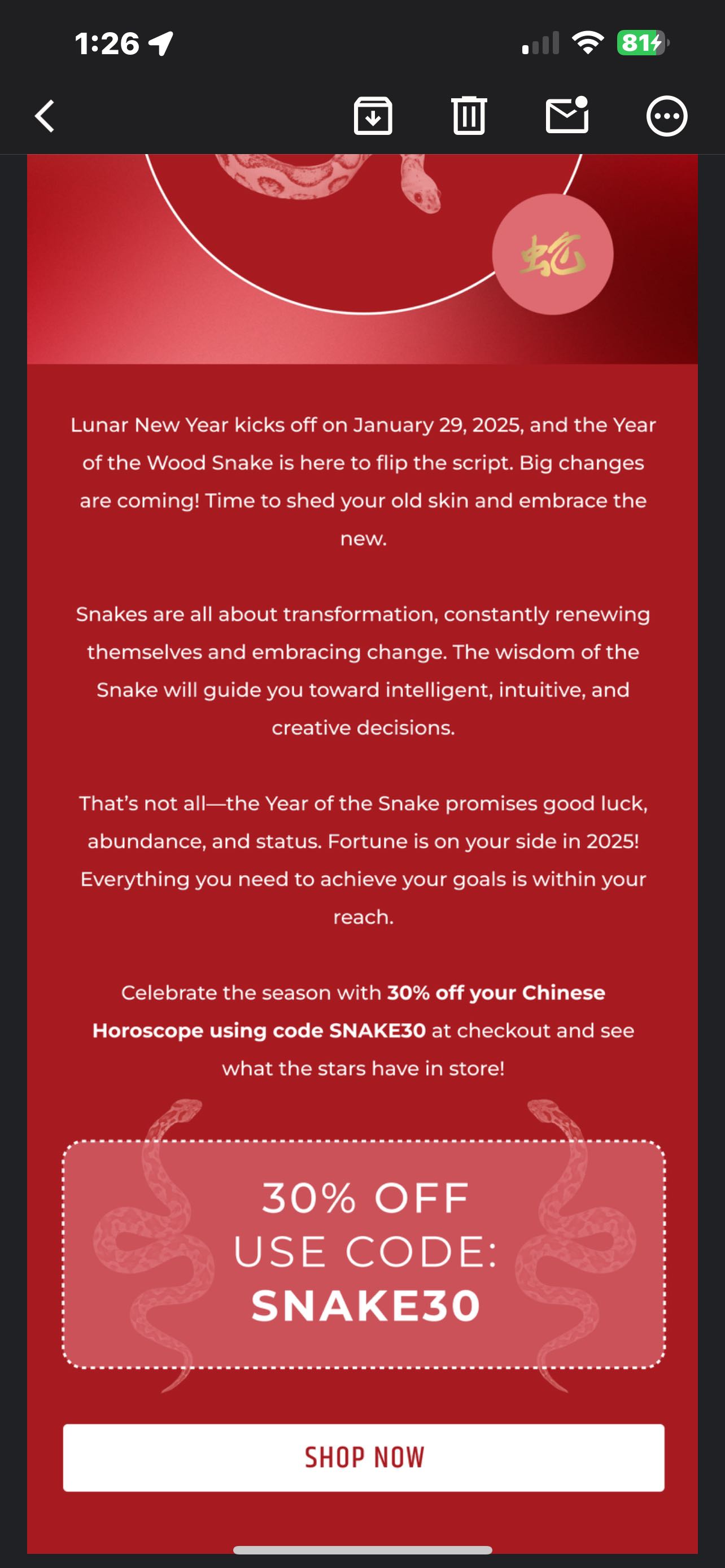 SNAKE30 coupon verification screenshot
