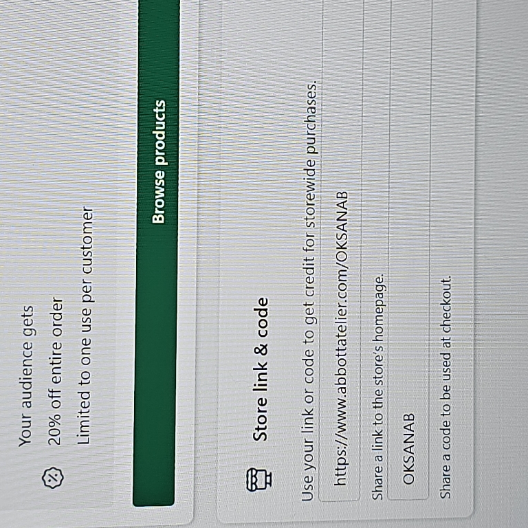 OKSANAB coupon verification screenshot