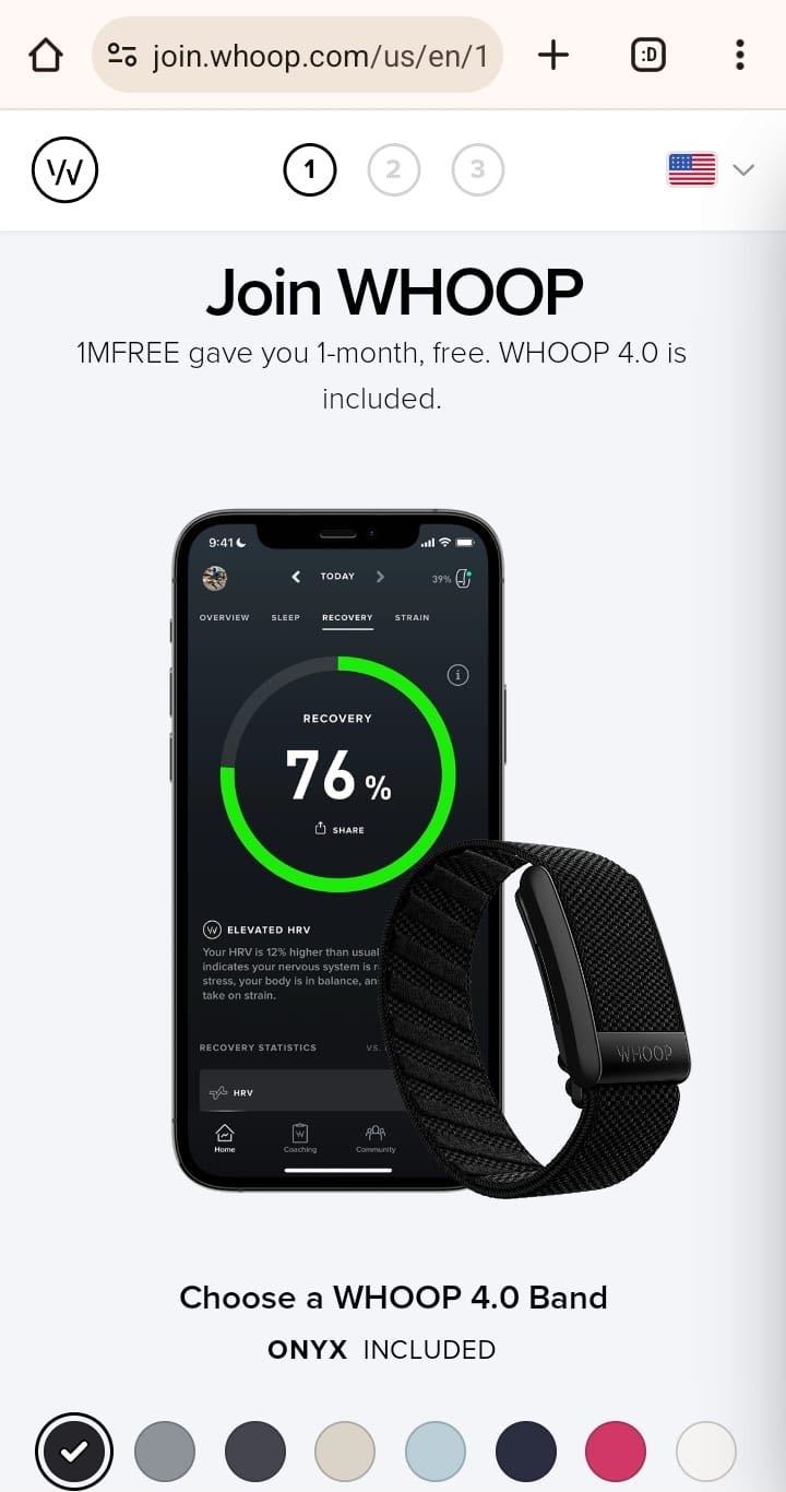 Whoop coupon verification screenshot