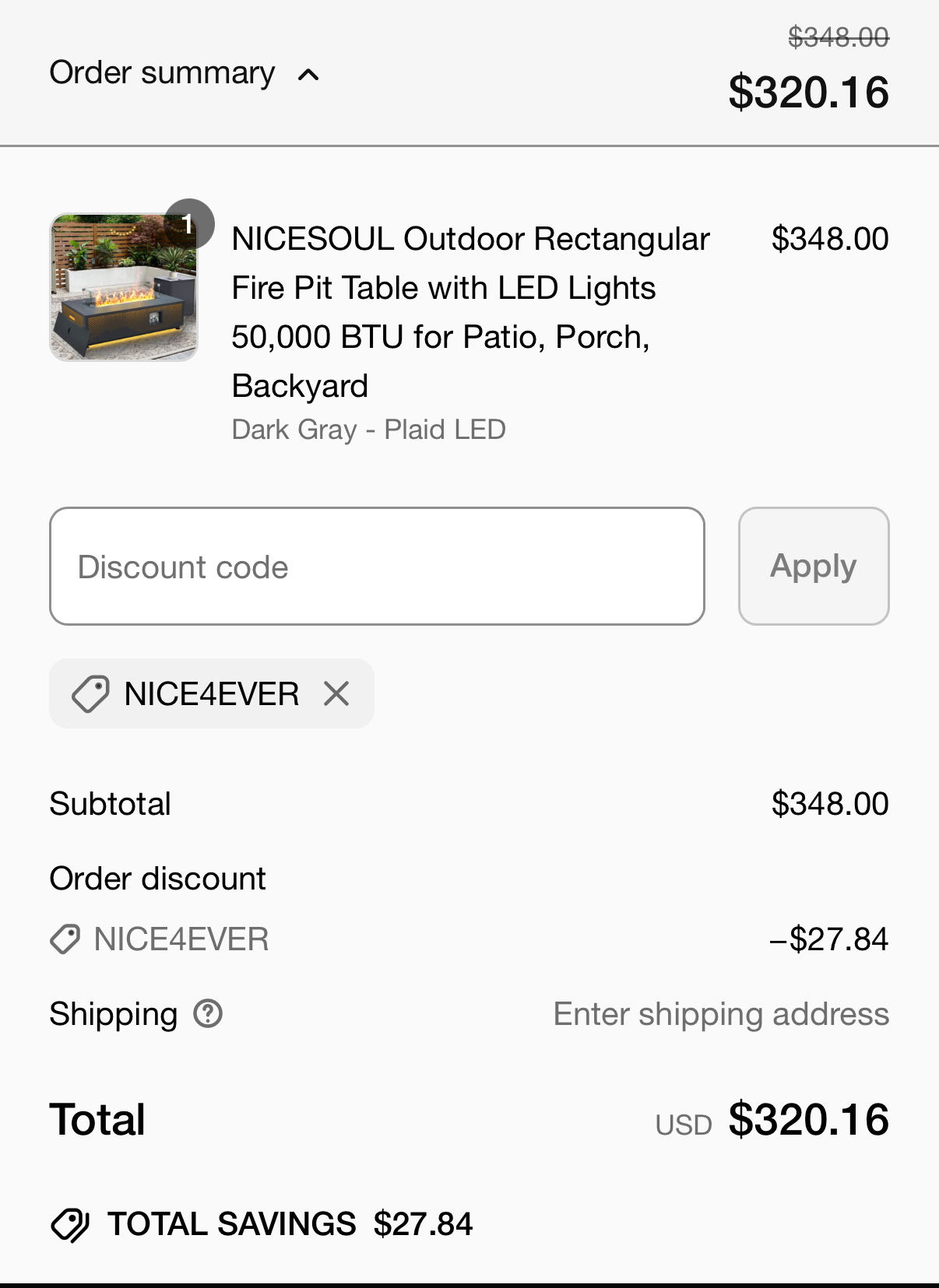 NICE4EVER coupon verification screenshot