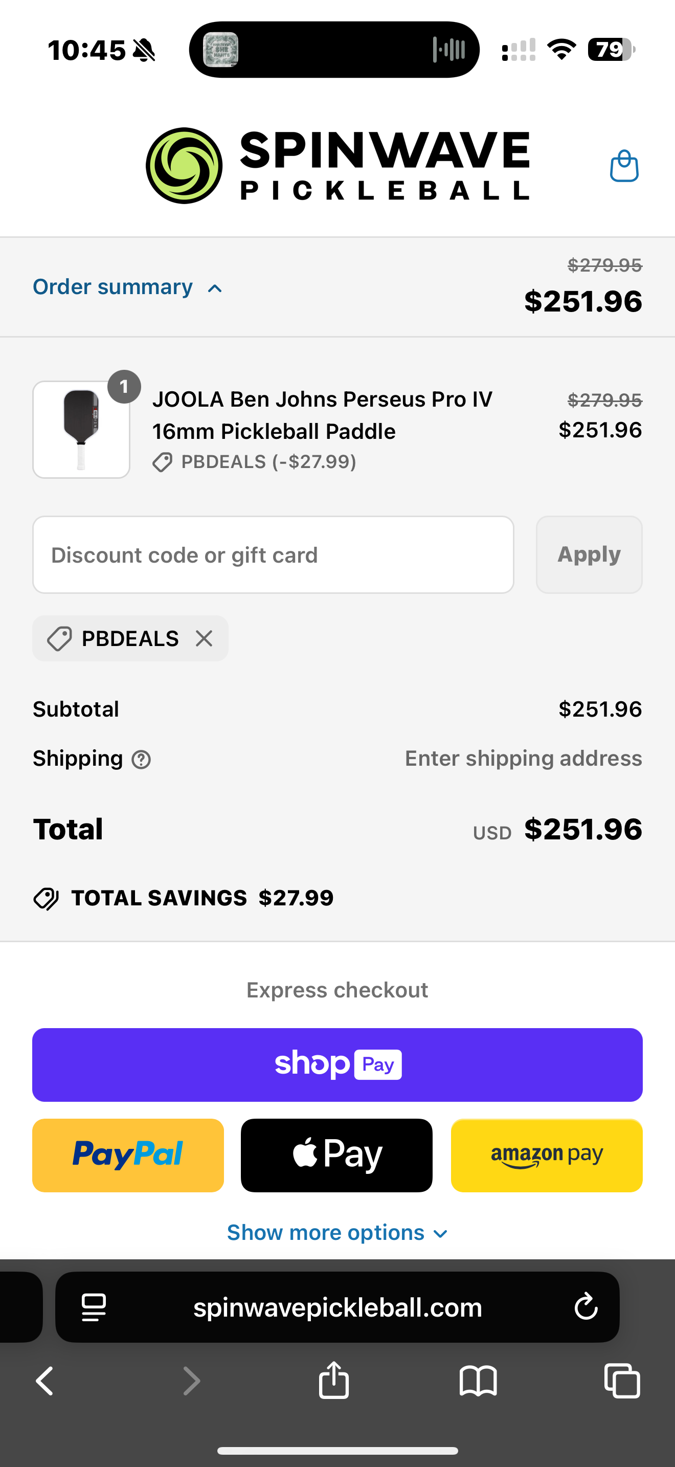 PBDEALS coupon verification screenshot