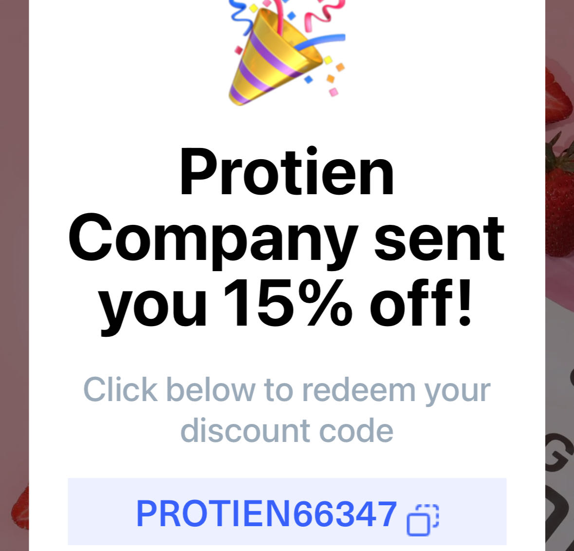 PROTIEN66347 coupon verification screenshot