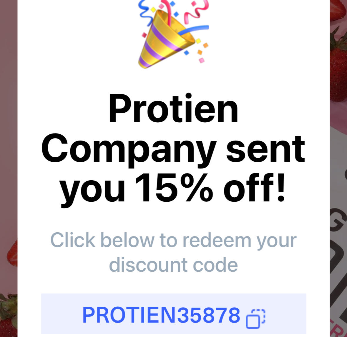 PROTIEN35878 coupon verification screenshot