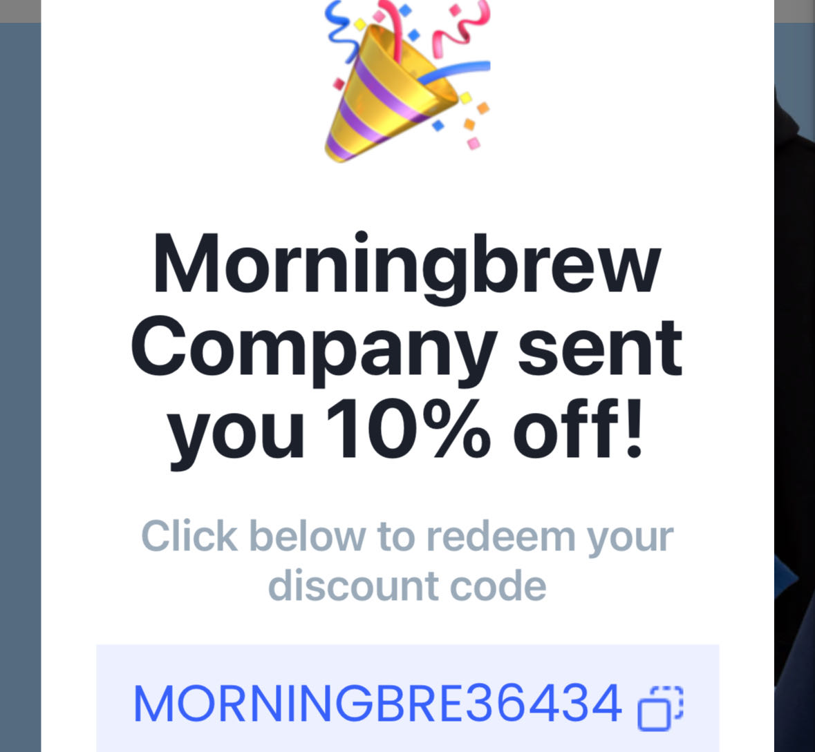 MORNINGBRE25037 coupon verification screenshot