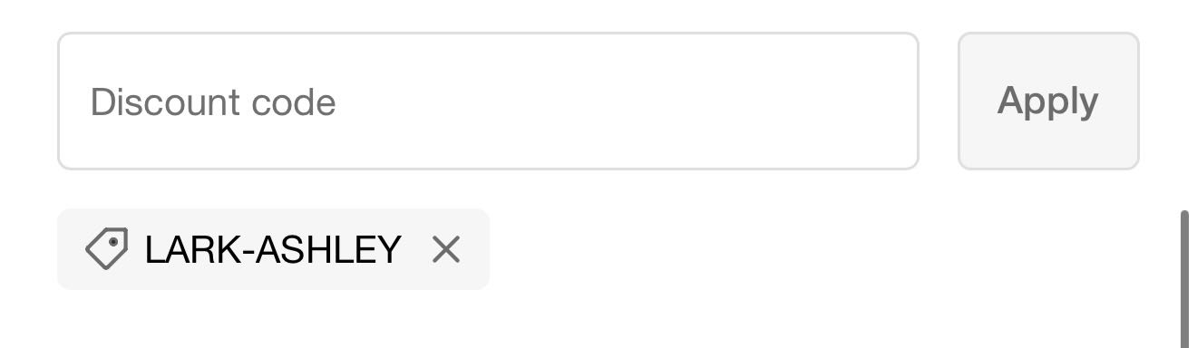 LARK-ASHLEY coupon verification screenshot