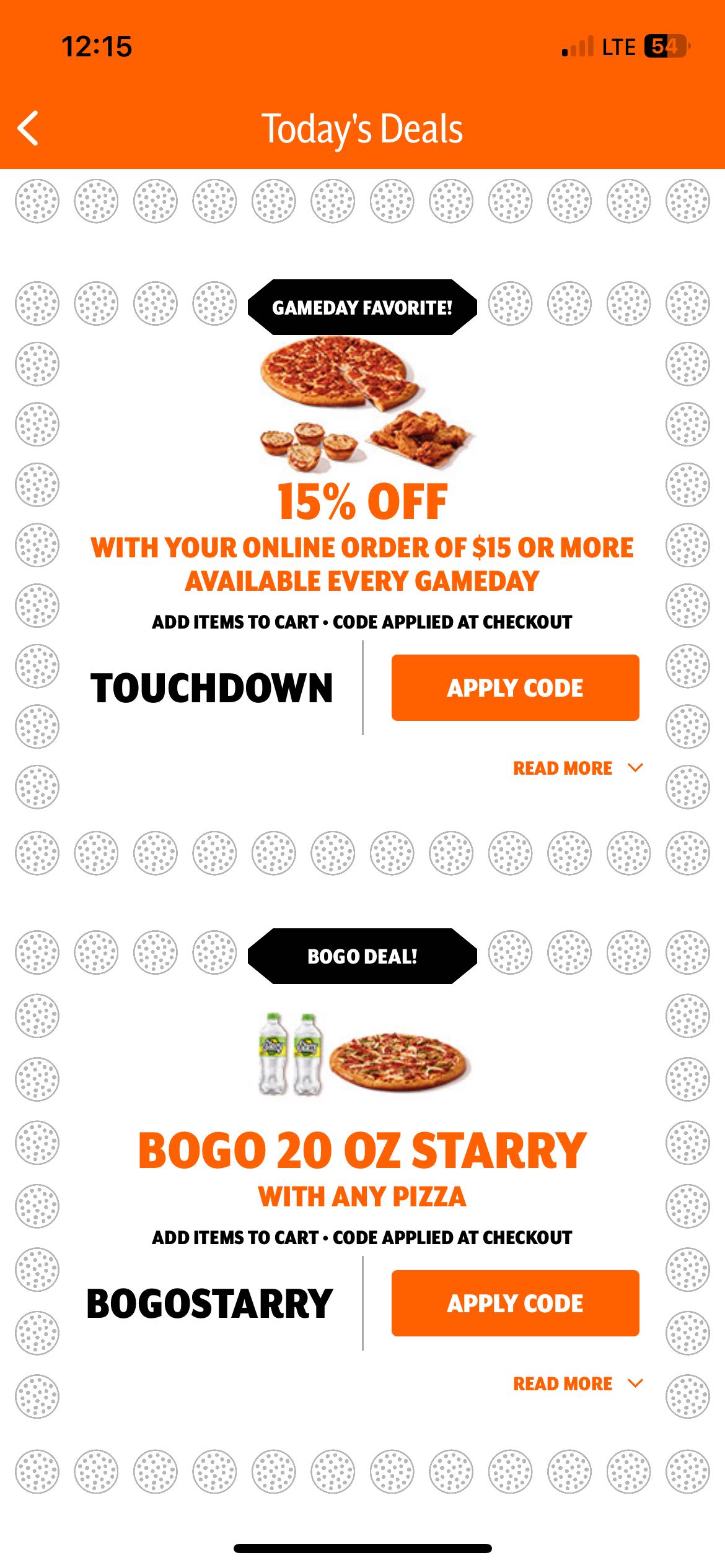 Little Caesars coupon verification screenshot