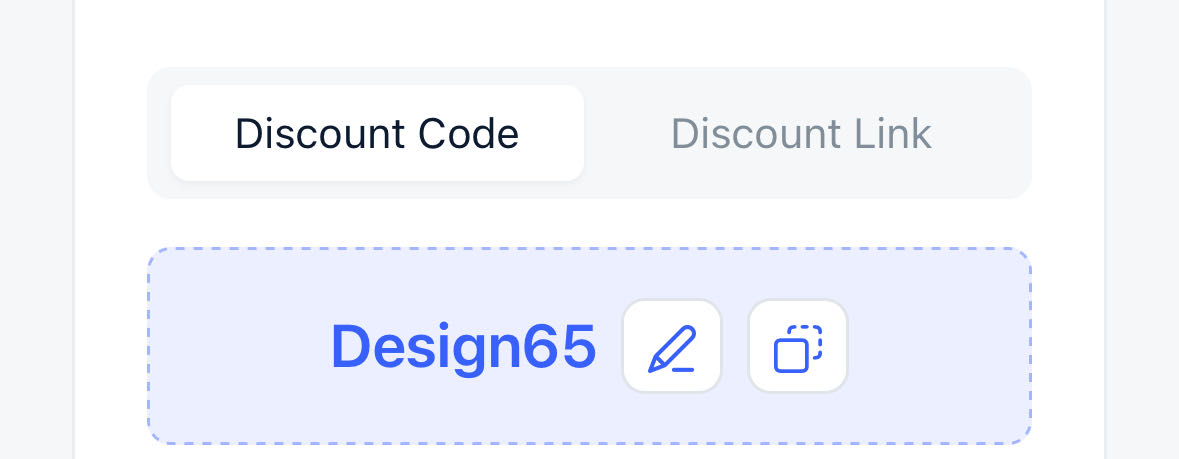 Design65 coupon verification screenshot