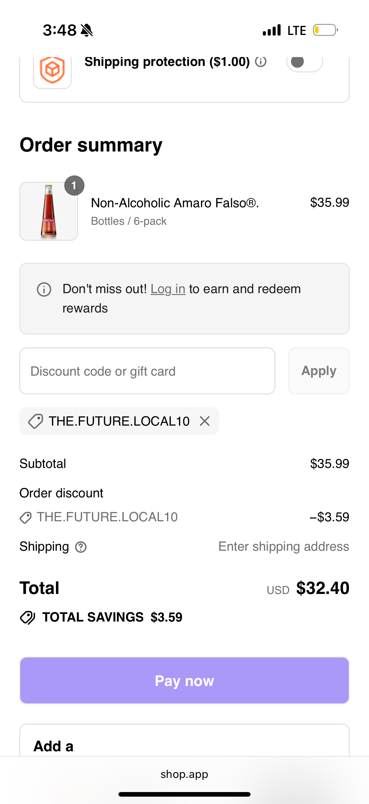 THE.FUTURE.LOCAL10 coupon verification screenshot