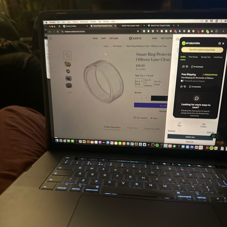 OSleeve coupon verification screenshot