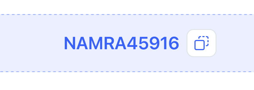 NAMRA45916 coupon verification screenshot