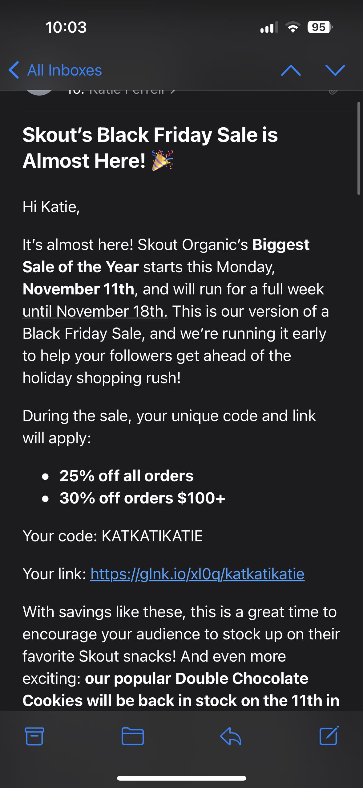 KATKATIKATIE coupon verification screenshot