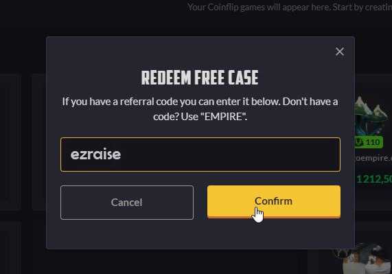 CSGOEmpire promo code screenshot showing code ezraise applied at CSGOEmpire checkout page. Uploaded by SimplyCodes community member ScanEagle2763 on Apr 22, 2025
