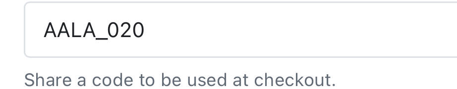 AALA_020 coupon verification screenshot
