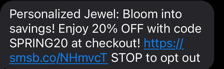 Personalized Jewel coupon verification screenshot