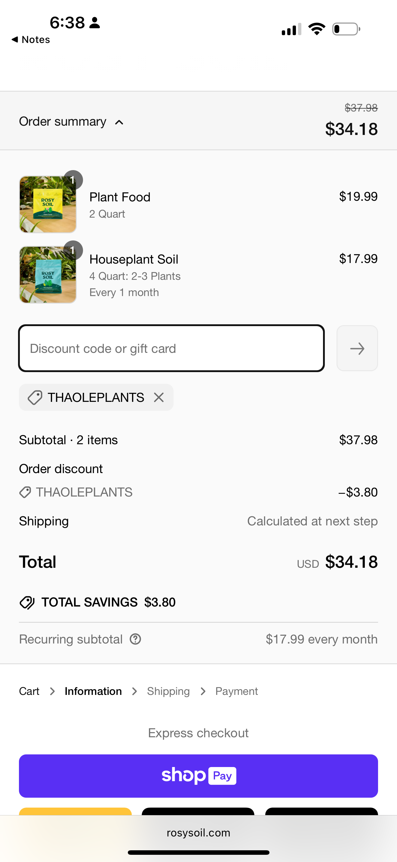 THAOLEPLANTS coupon verification screenshot