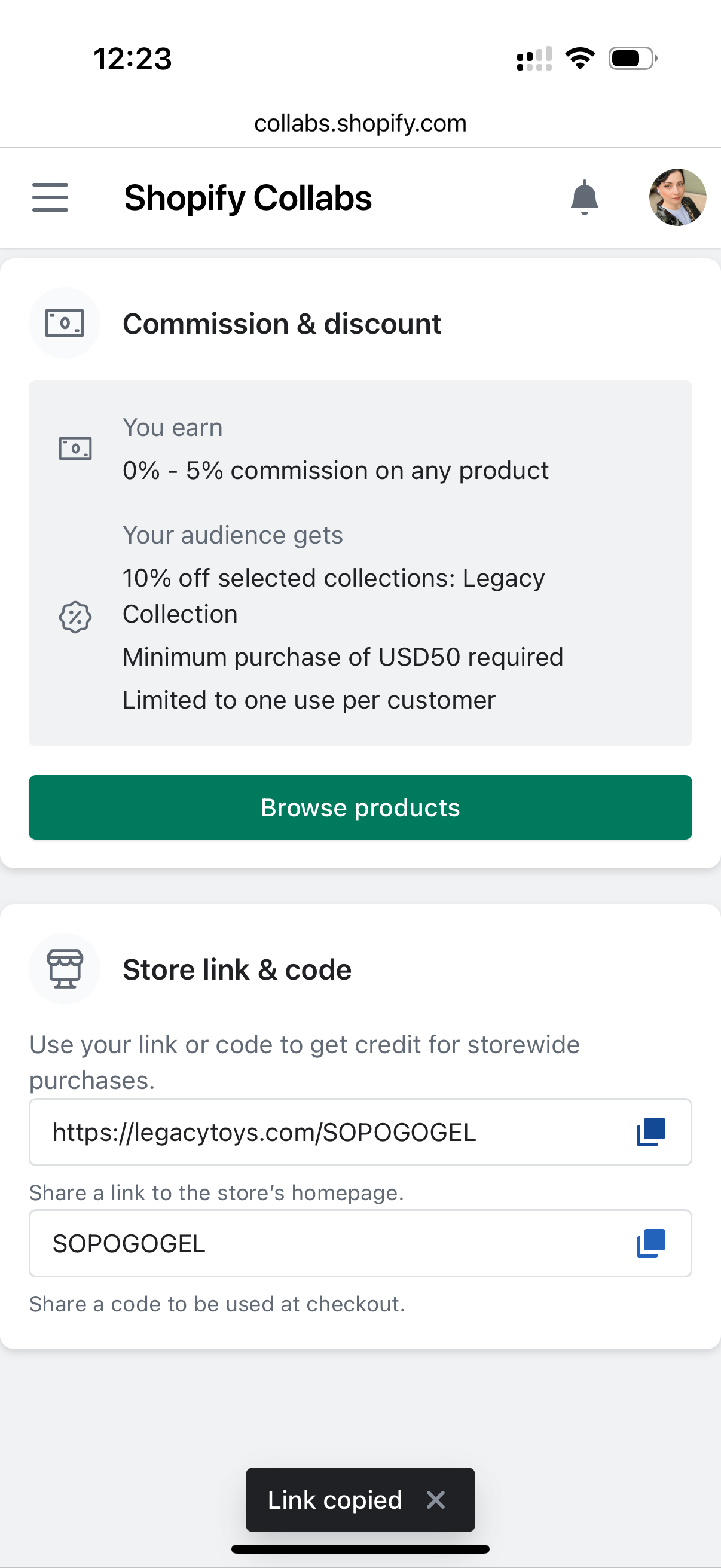 SOPOGOGEL coupon verification screenshot
