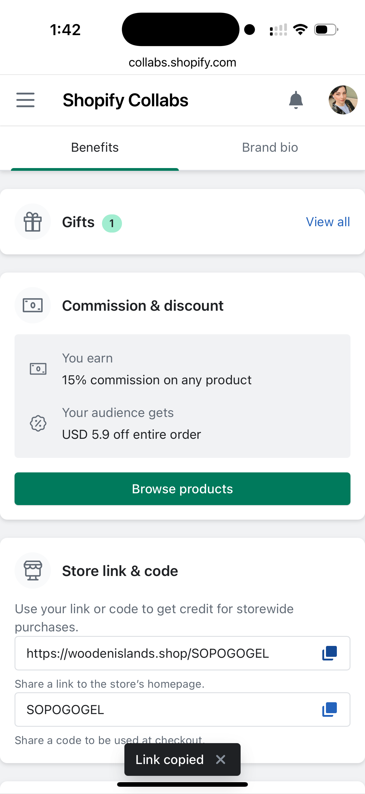 SOPOGOGEL coupon verification screenshot