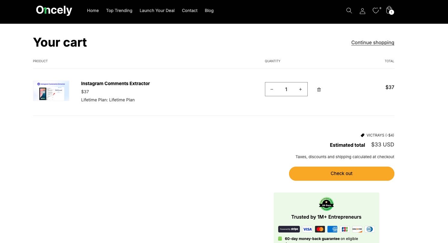 VICTRAYS coupon verification screenshot