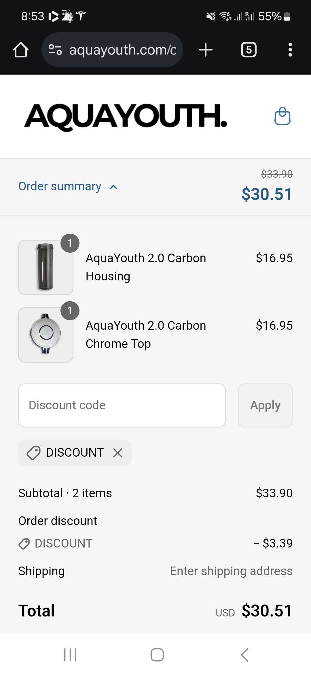 DISCOUNT coupon verification screenshot