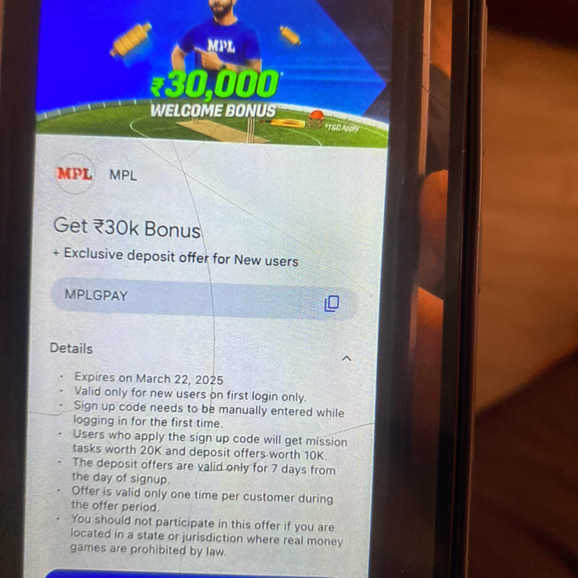 MPL coupon code screenshot showing code MPLGPAY applied at MPL checkout page. Uploaded by SimplyCodes community member SwiftSeeker7840 on Mar 6, 2025